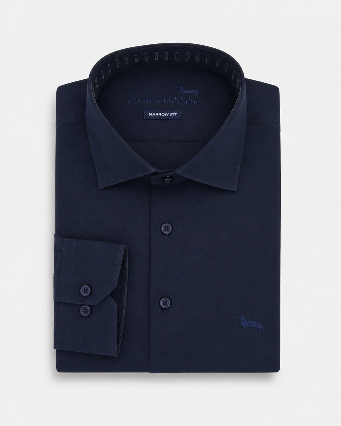 Camisa lisa azul marino Harmont Blaine