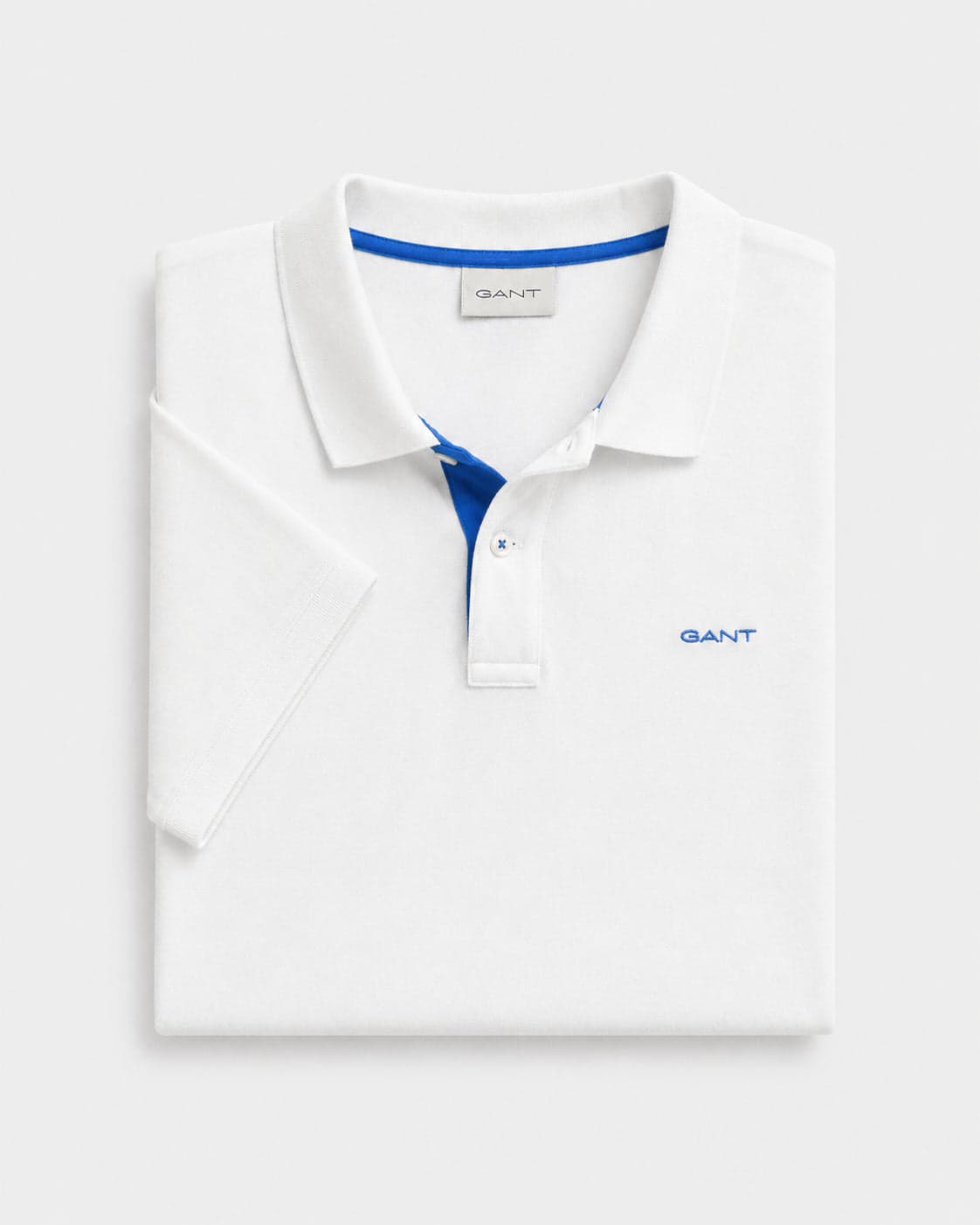 Polo Algodón blanco azul Gant