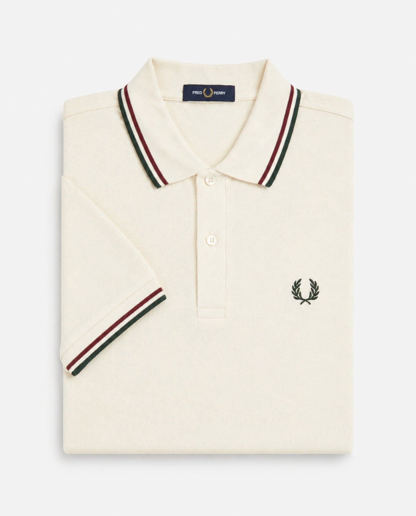 Polo de algodón doble banda beige Fred Perry