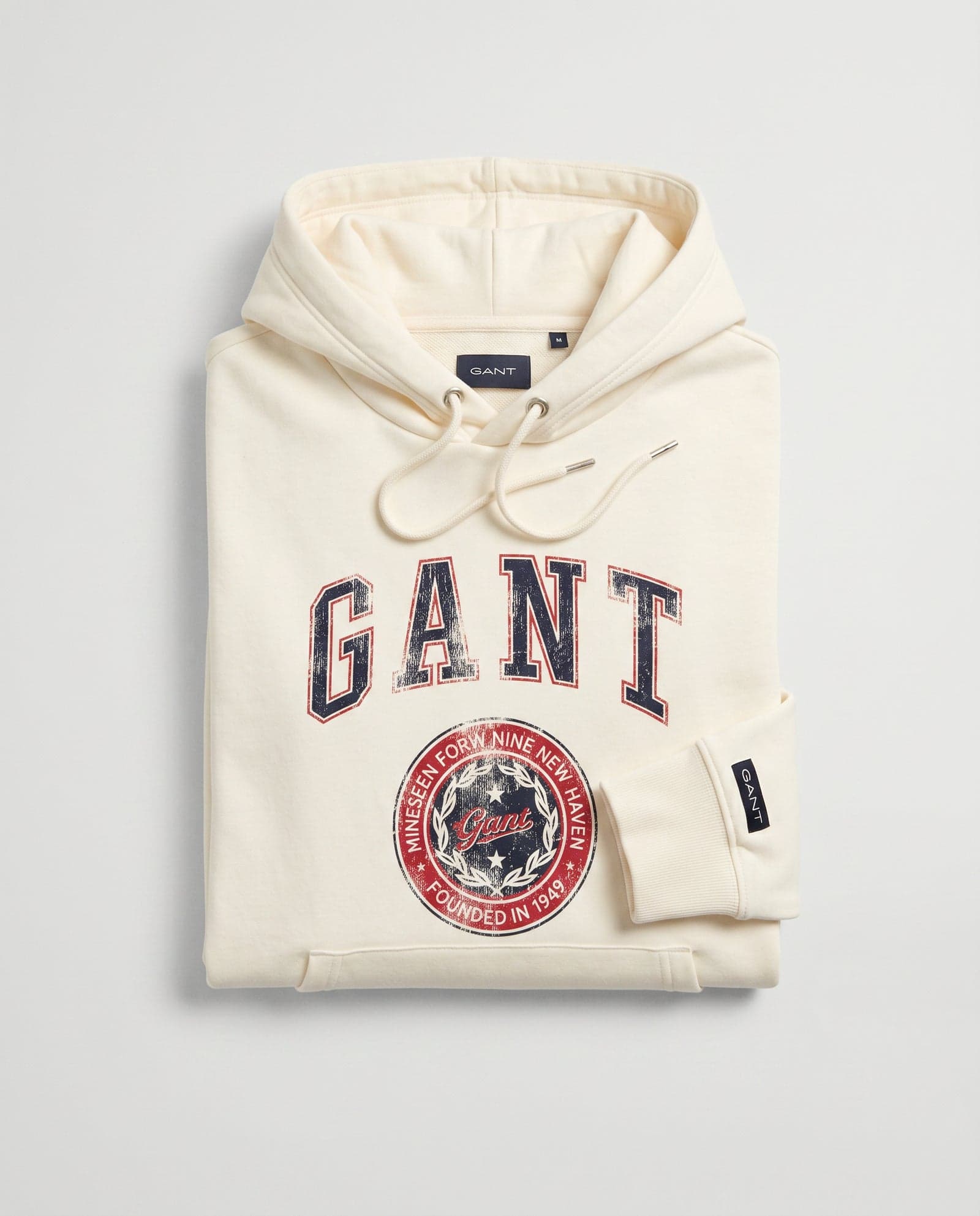 Sudadera Gant de algodón con capucha beige