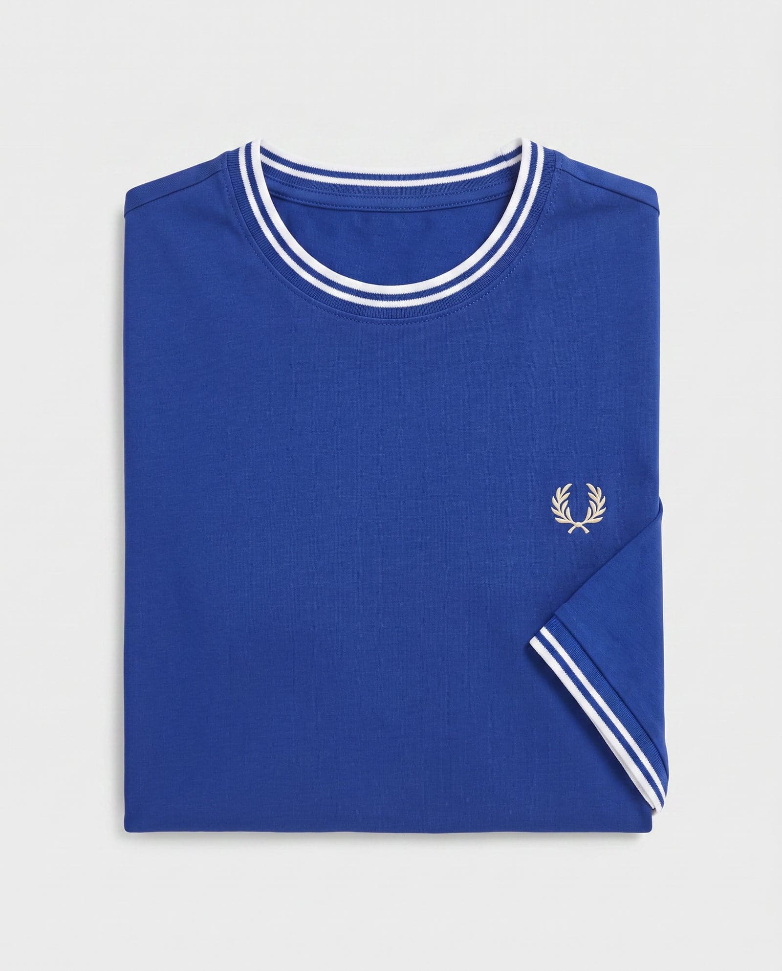 Camiseta Ribete Con Dos Franjas Azul Fred Perry