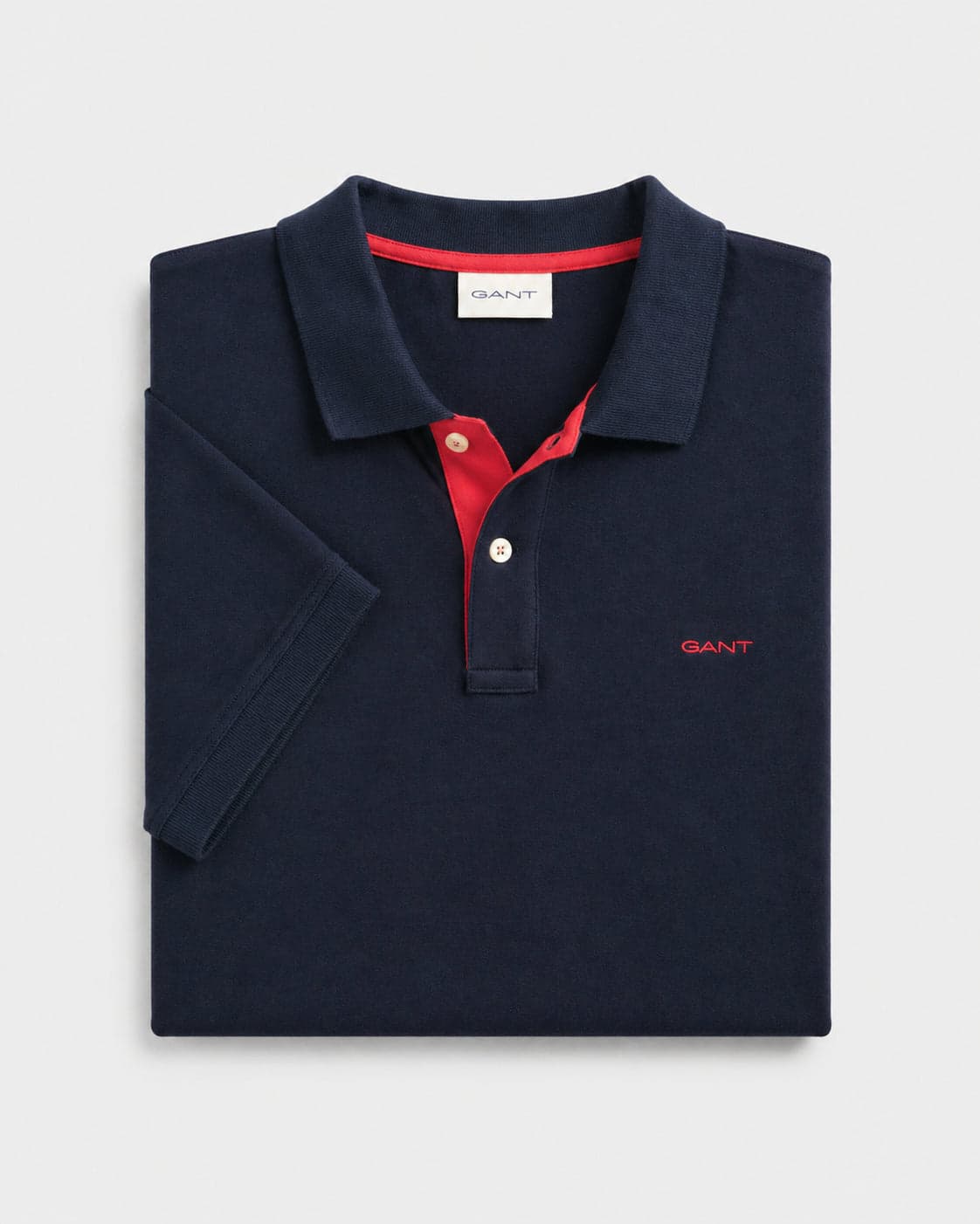 Polo Algodón azul marino rojo Gant