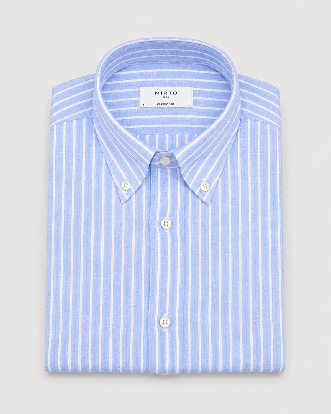 Camisa lino rayas azul Mirto
