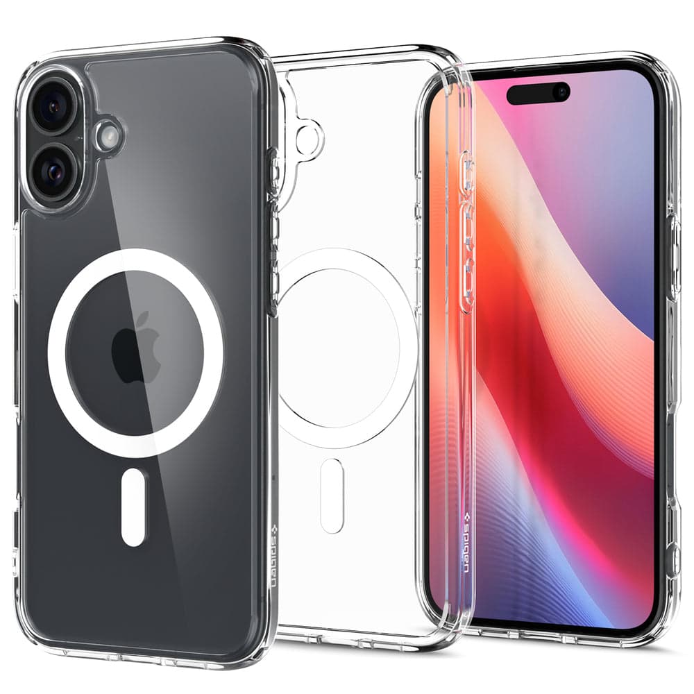 Funda Spigen Ultra Hybrid MagFit para iPhone 16 transparente