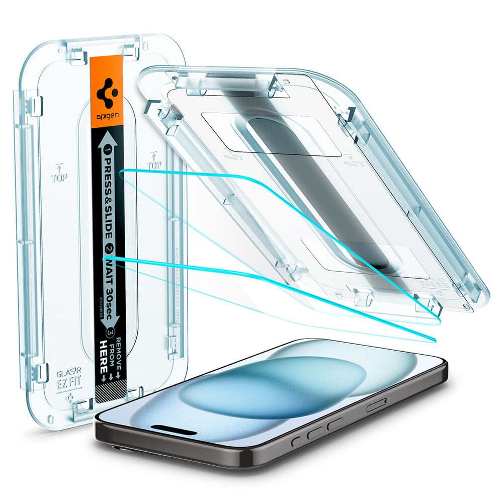 Protector de pantalla Spigen GLAS.tR EZ Fit para iPhone 16 (2 unidades)