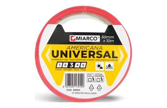 Cinta americana Miarco Universal roja 50 mm x 10 m