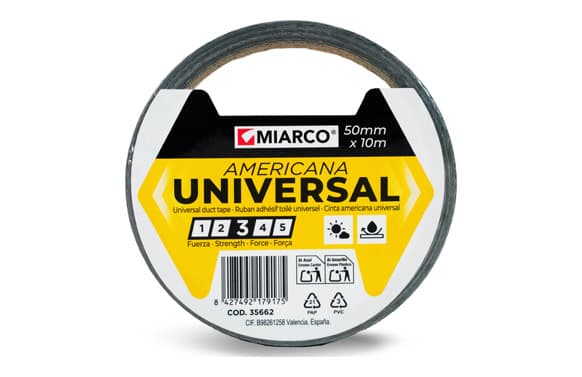 Cinta americana Miarco Universal gris 50 mm x 10 m