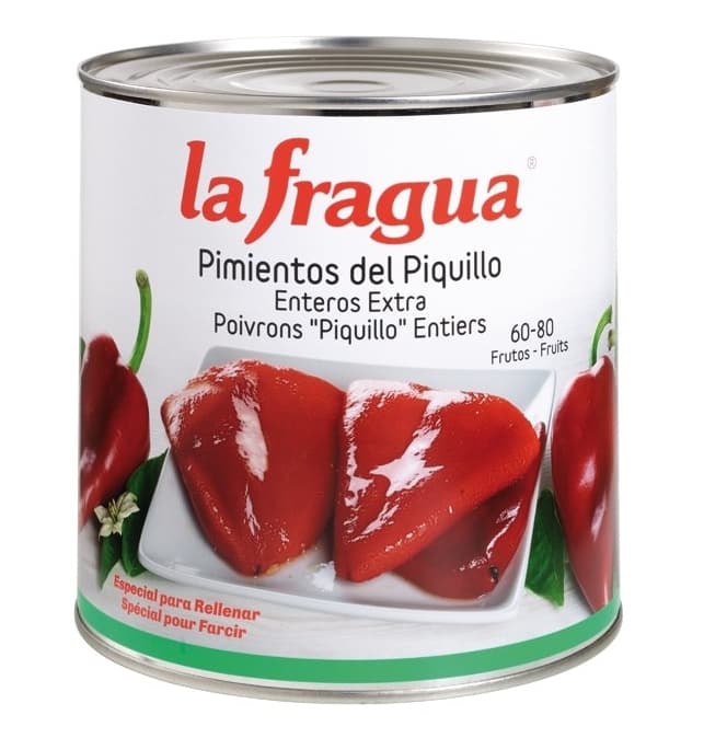 Pimiento piquillo extra 60/80 frutos, lata de 3 kg La Fragua