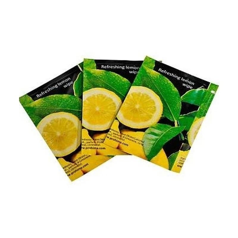 Toallitas perfumadas al limón, estuche de 500 unidades