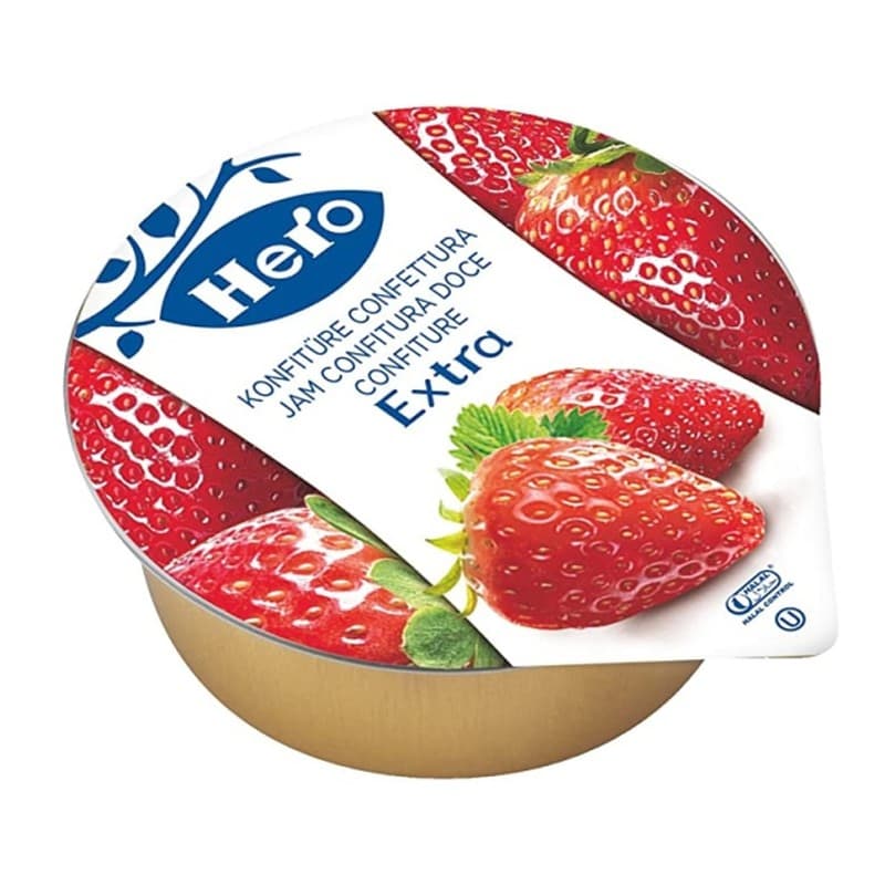 Confitura de fresa Hero, caja de 72 monodosis de 25 g