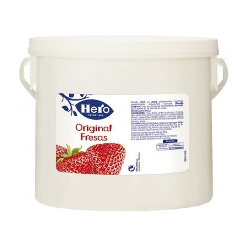 Mermelada de fresa Hero, cubo de 4,2 kg