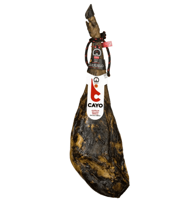 Jamón ibérico de bellota 75 % D.O. Guijuelo Cayo, pieza de 9-10 kg (etiqueta roja)