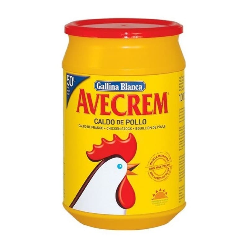 Avecrem de pollo sin gluten Gallina Blanca, bote de 1 kg (50 L)