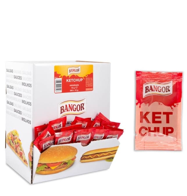 Ketchup Bangor, monodosis de 10 g, caja de 300