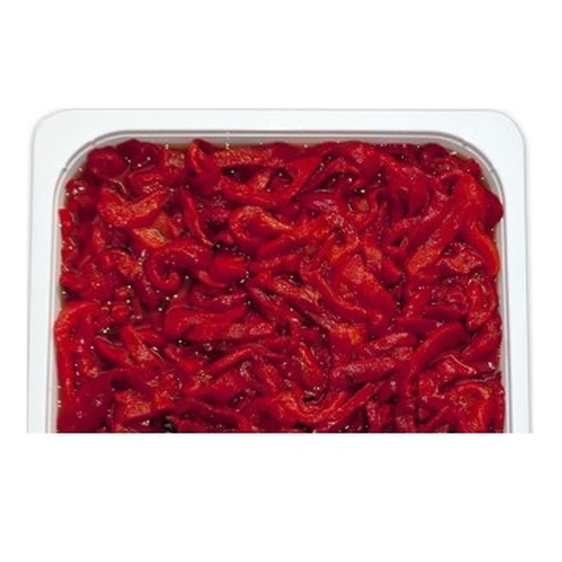 Pimiento asado en tiras rojo Variedad, bandeja de 1 kg
