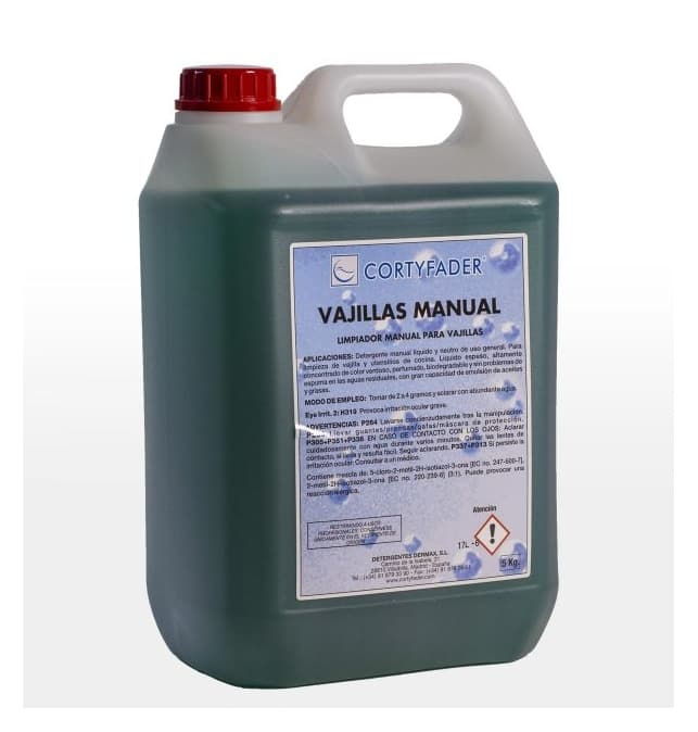 Detergente lavavajillas manual, garrafa de 5 kg