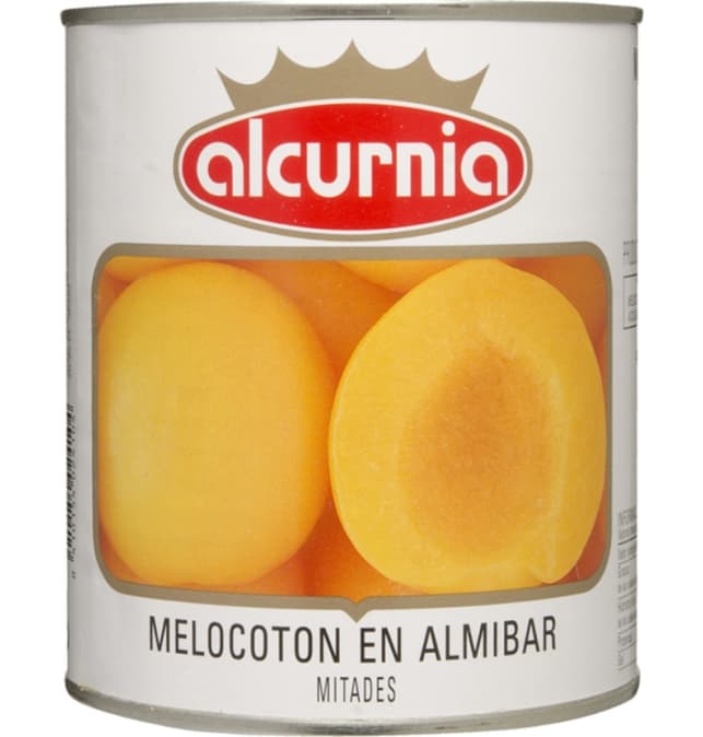 Melocotón extra 5/7 mitades, lata de 1 kg Alcurnia