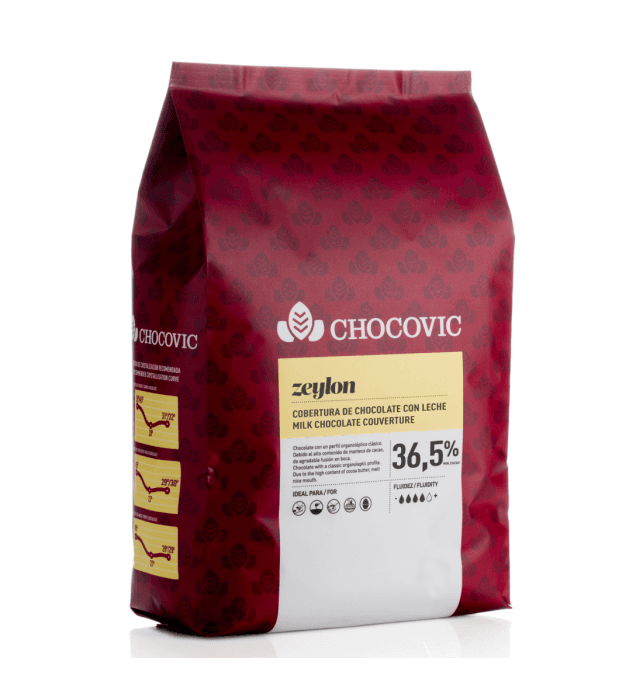 Cobertura de chocolate con leche Zeylon 37 % 1,5 kg