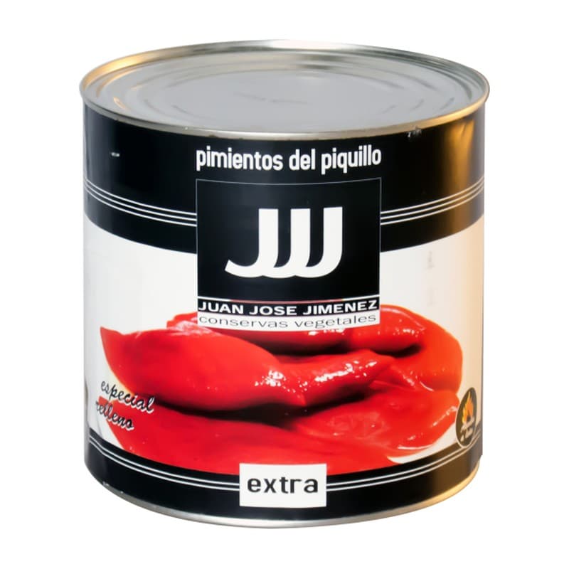 Pimiento del piquillo extra 80/100 JJJ, lata de 3 kg