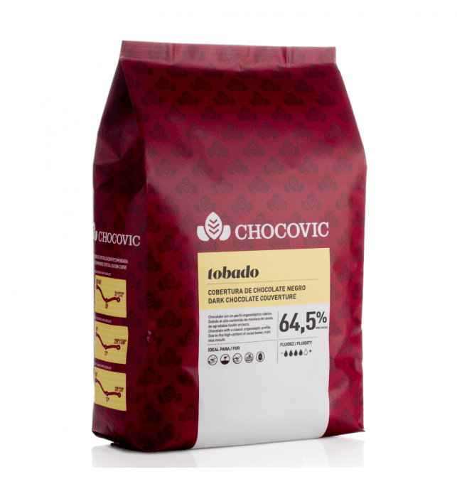Cobertura de chocolate negro Tobado 65 % 1,5 kg