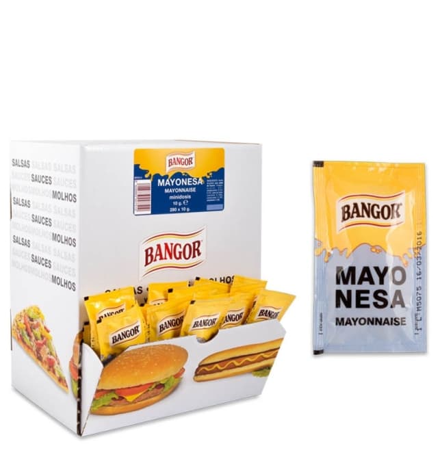 Mayonesa Bangor, monodosis de 10 g, caja de 280