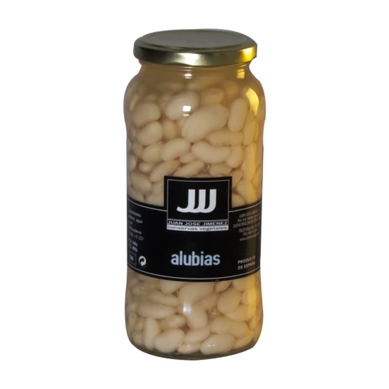 Alubia blanca cocida JJJ, frasco de 580 ml