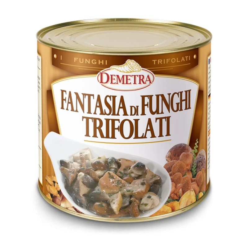 Mezcla de setas funghi trifolati Demetra, lata de 3 kg