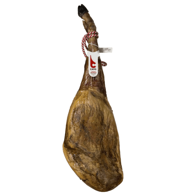 Jamón ibérico de cebo 50 % Cayo, pieza de 7,5-8 kg aprox. (etiqueta blanca)