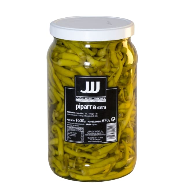 Piparras vascas JJJ, frasco de 1/2 galón (1,8 kg)