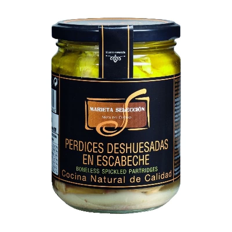 Perdiz deshuesada en escabeche Marieta, frasco de 440 g