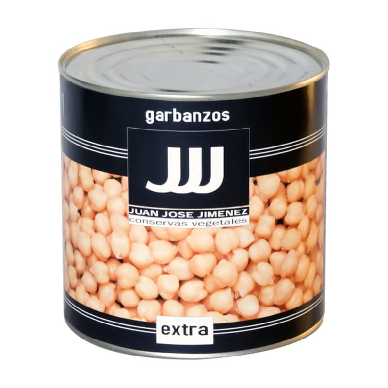 Garbanzos cocidos JJJ, lata de 3 kg (2,5 kg peso neto)
