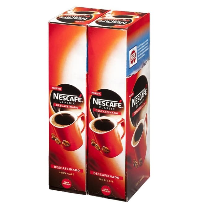 Nescafé descafeinado, retráctil de 2 estuches de 50 sobres de 2 g