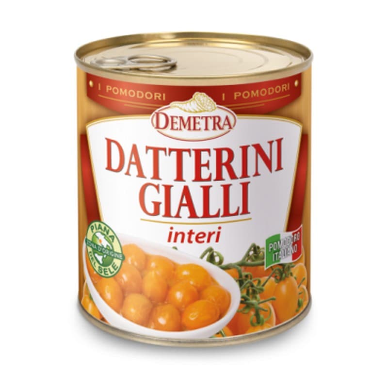 Tomates datterini amarillos en lata Demetra 800 g