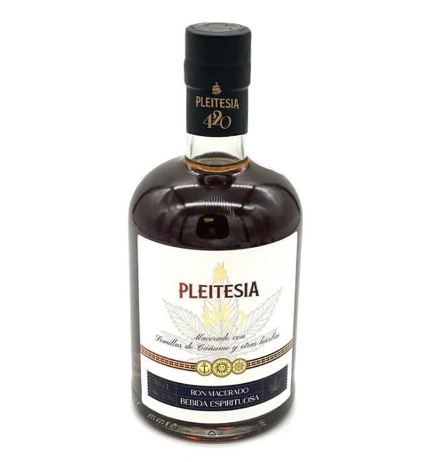 Ron macerado con semillas de cáñamo Pleitesía 37,5º 700 ml
