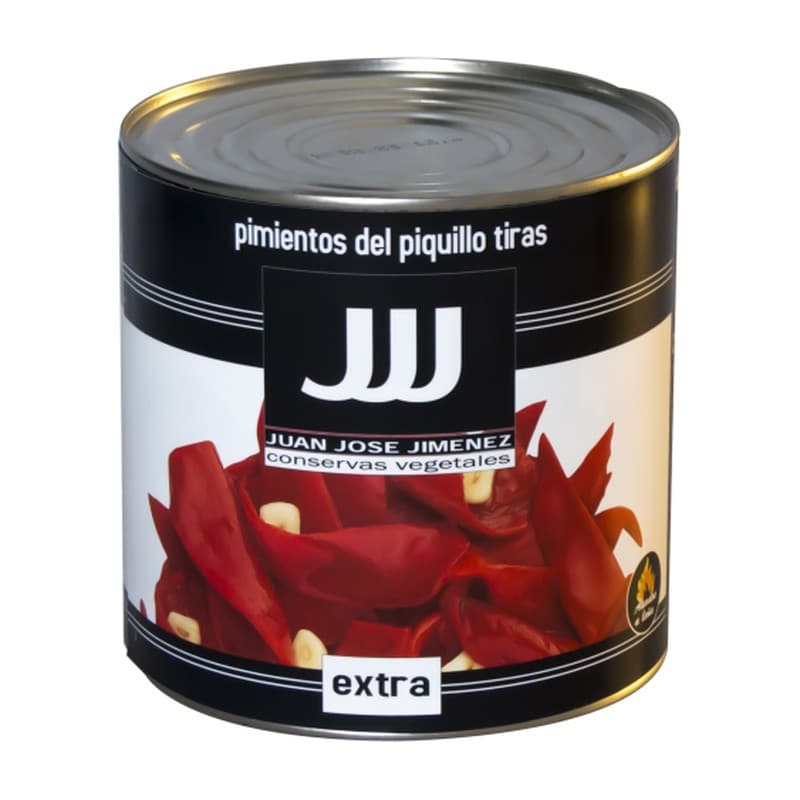 Pimiento del piquillo en tiras JJJ, lata de 3 kg